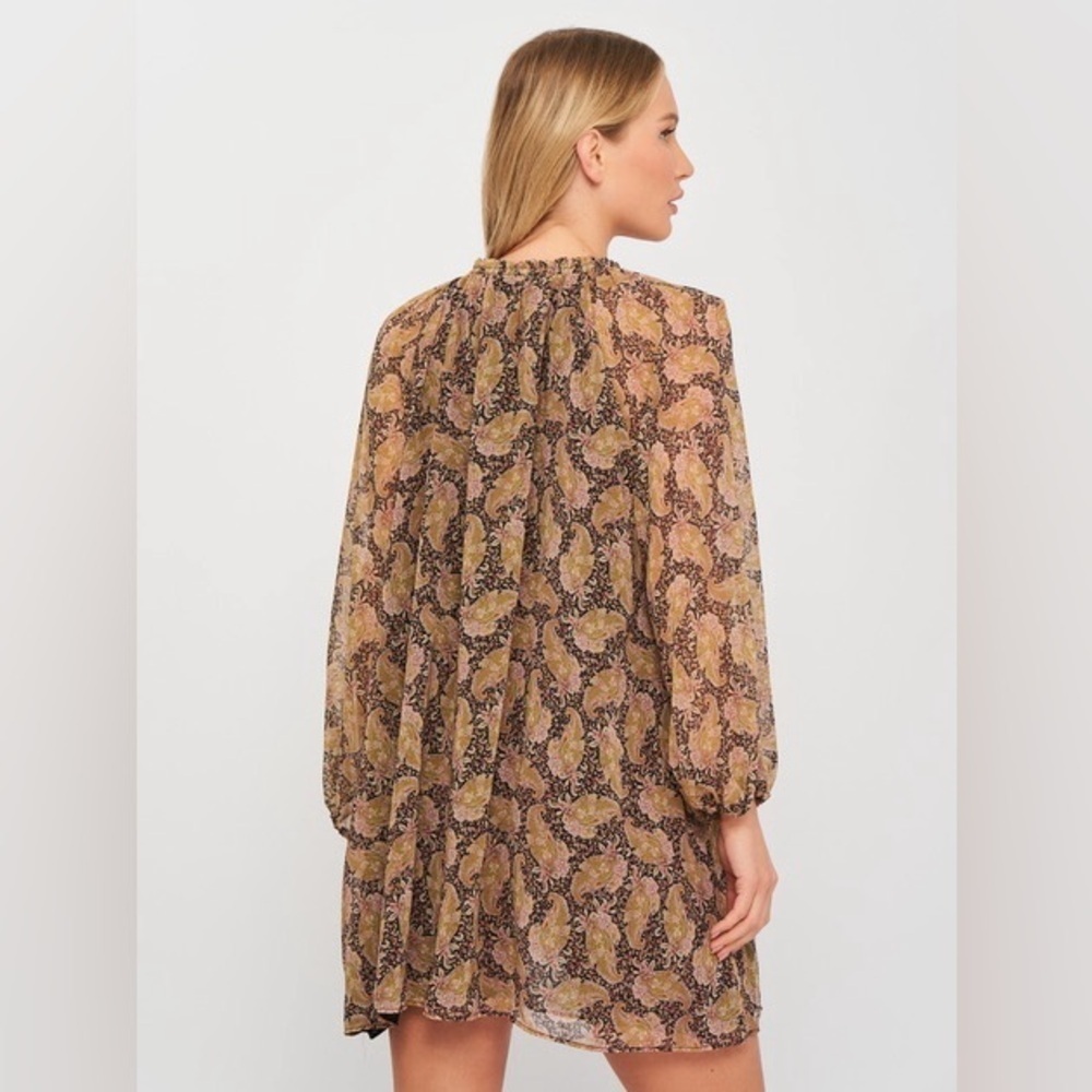 Zara BOHO Paisley Floral Swing Tunic Dress